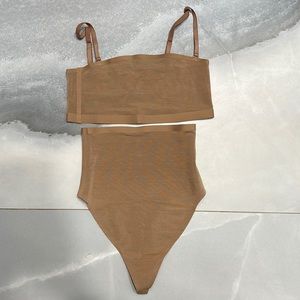 NWOT SKIMS Sculpt bandeau bralette and high waisted thong